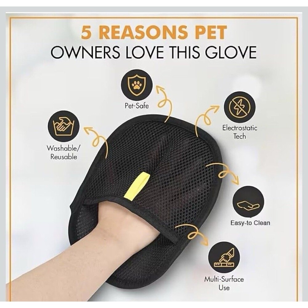 3 Pc Pet Hair Removal With Comb Reusable Electrostatic, Dog Cat Fur Remover  - Picture 3 of 7